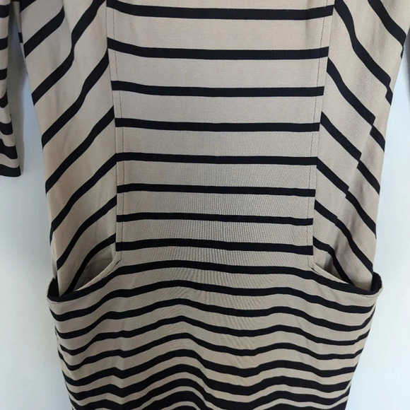 J. McLaughlin Striped Catalyst 3/4 Sleeve Sheath Dress Size XS Business Stretch - Picture 2 of 5